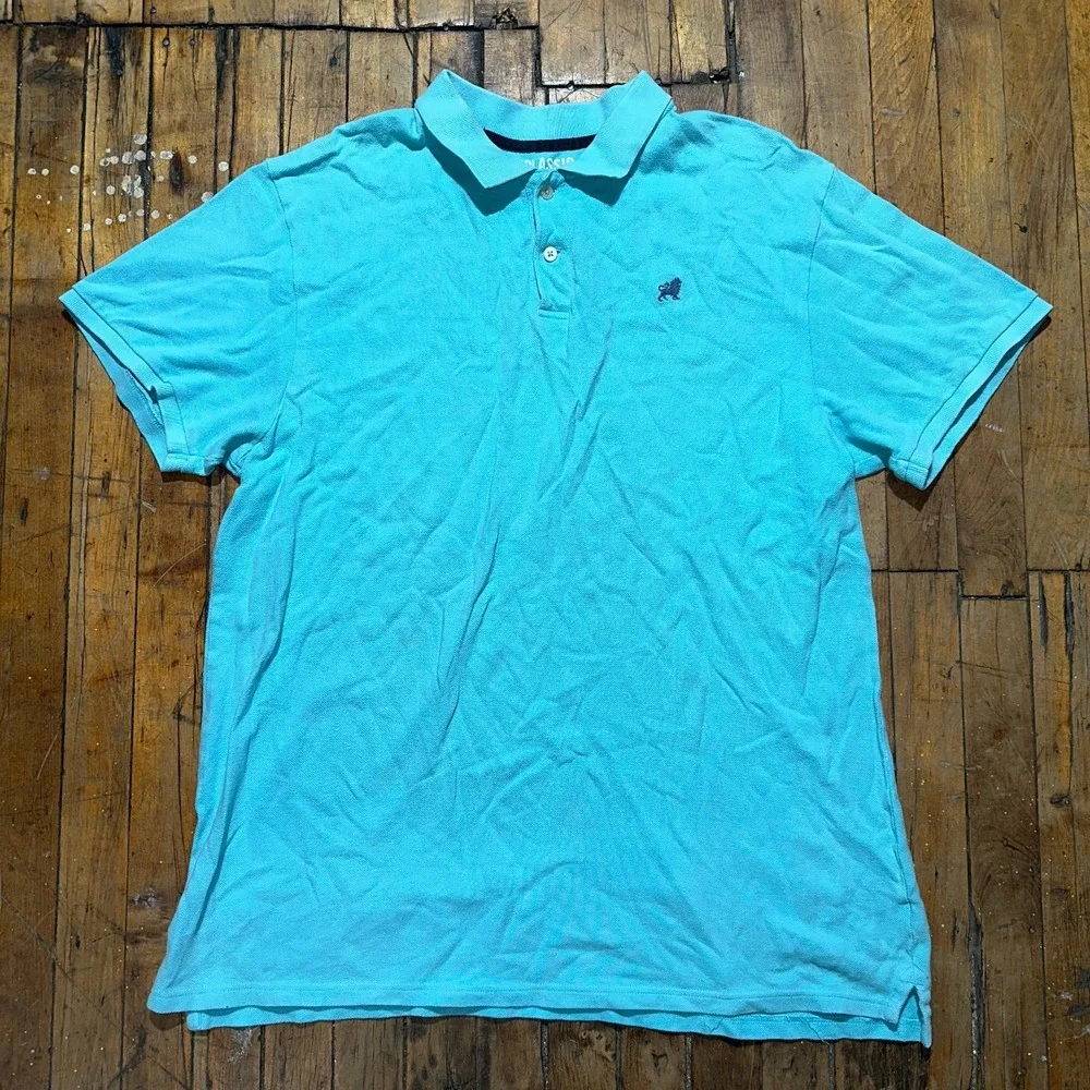 Old Navy Polo Shirt‎ Boys XL Blue Regular Fit Short Sleeve Logo Golf Performance